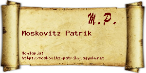 Moskovitz Patrik névjegykártya